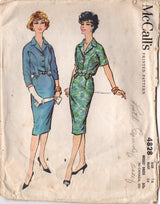 1950's McCall's Shirtwaist Dress Pattern with Extended Side Fronts - Bust 36" - No. 4828
