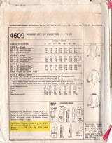 1970's McCall's Button Up Blouse Pattern with Large Collar - Bust 38" - No. 4609
