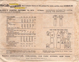 1950's McCall's Sheath Dress Pattern with Bloused Back and Bow at back - Bust 34" - No. 4616