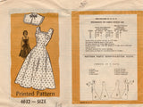 1950's Anne Adams Square Neckline Princess Line Dress Pattern with Button On Collar - Bust 34" - No. 4632