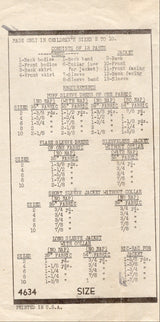 1940's Mail Order Child's Dress and Bolero Jacket Pattern - Chest 24" - No. 4634