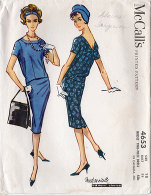 1950’s McCall's Two Piece Dress with Billowy Back - Bust 38” - No. 4653