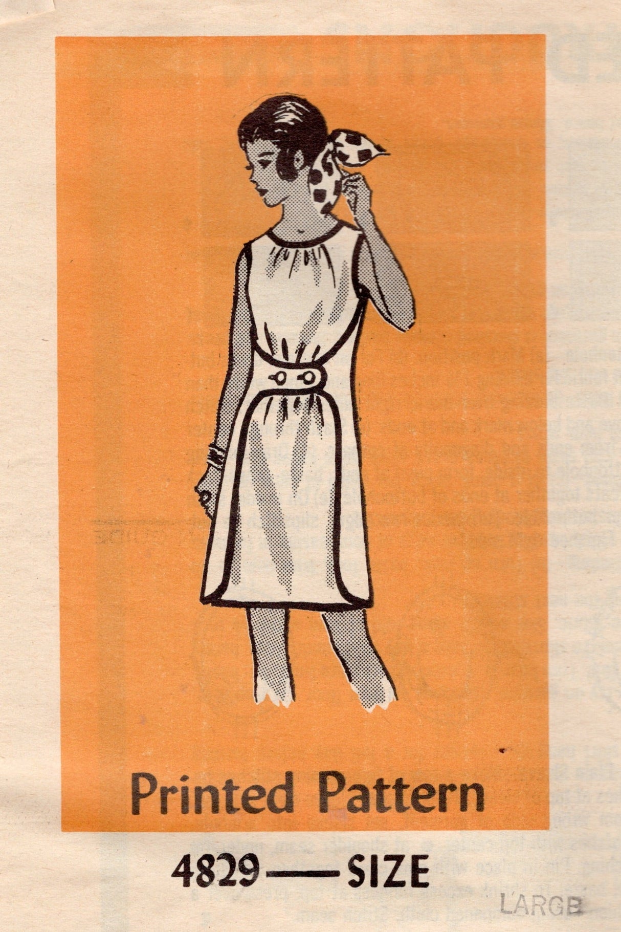 1970's Anne Adams Wrap Dress Pattern with Button Front Closure - Bust 38-40" - No. 4829