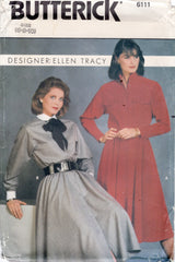 1980's Butterick Shirtwaist Button Up Dress Pattern - Bust 30.5-32.5" - No. 6111