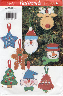 1990's Butterick Felt Design Ornaments Pattern - One Size - No. 4661