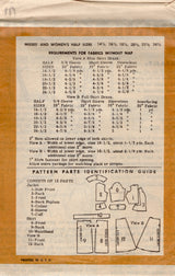 1960's Mail Order Peplum Button Up Blouse and Slim or Flared Skirt Pattern - Bust 43" - No. 4707