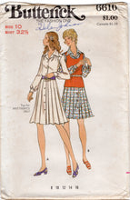 1970's Butterick One Piece Button Up Dress and Pullover Top Pattern - Bust 32.5" - No. 6610
