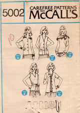 1970's McCall's Button Up Blouses and Scarf Pattern  - Bust 32.5" - No. 5002