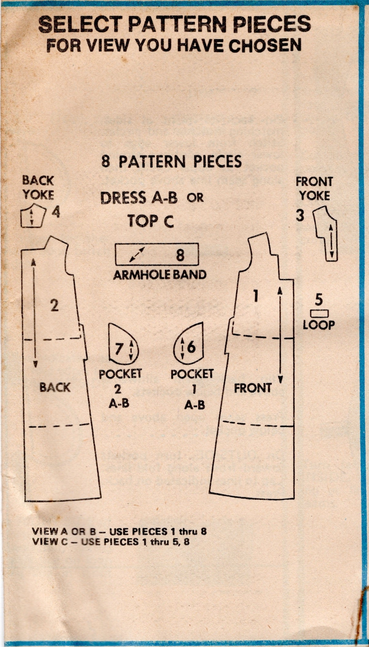 1970's McCall's Pullover Maxi or Midi Dress and Tunic Pattern  - Bust 32.5" - No. 5116