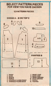 1970's McCall's Maxi or Midi Yoked Dress and Panties Pattern  - Bust 30.5-34" - No. 5502