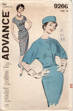 1960's Advance One Piece Sheath Dress Pattern with Scoop Neck and Bolero Jacket - Bust 38" - No. 9266