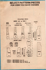 1970's McCall's Unlined Jacket, Princess Line Dress or Top and High Waisted Pants Pattern - Bust 32.5-34" - No. 4889