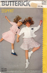 1980's Butterick Esprit Child's Blouse and Tiered Skirt Pattern - Bust 30-32" - No. 6741