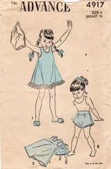 1940's Advance Child's Slip and Panties Pattern - Chest 24" - No. 4917