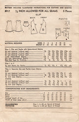 1940's Advance Child's Slip and Panties Pattern - Chest 24" - No. 4917