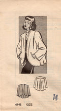 1940's Anne Adams Swing Coat Pattern - Bust 32" - No. 4945