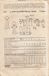 1940's Advance Shirtwaist Dress with Detailed Button Placket Pattern - Bust 32" - No. 5137