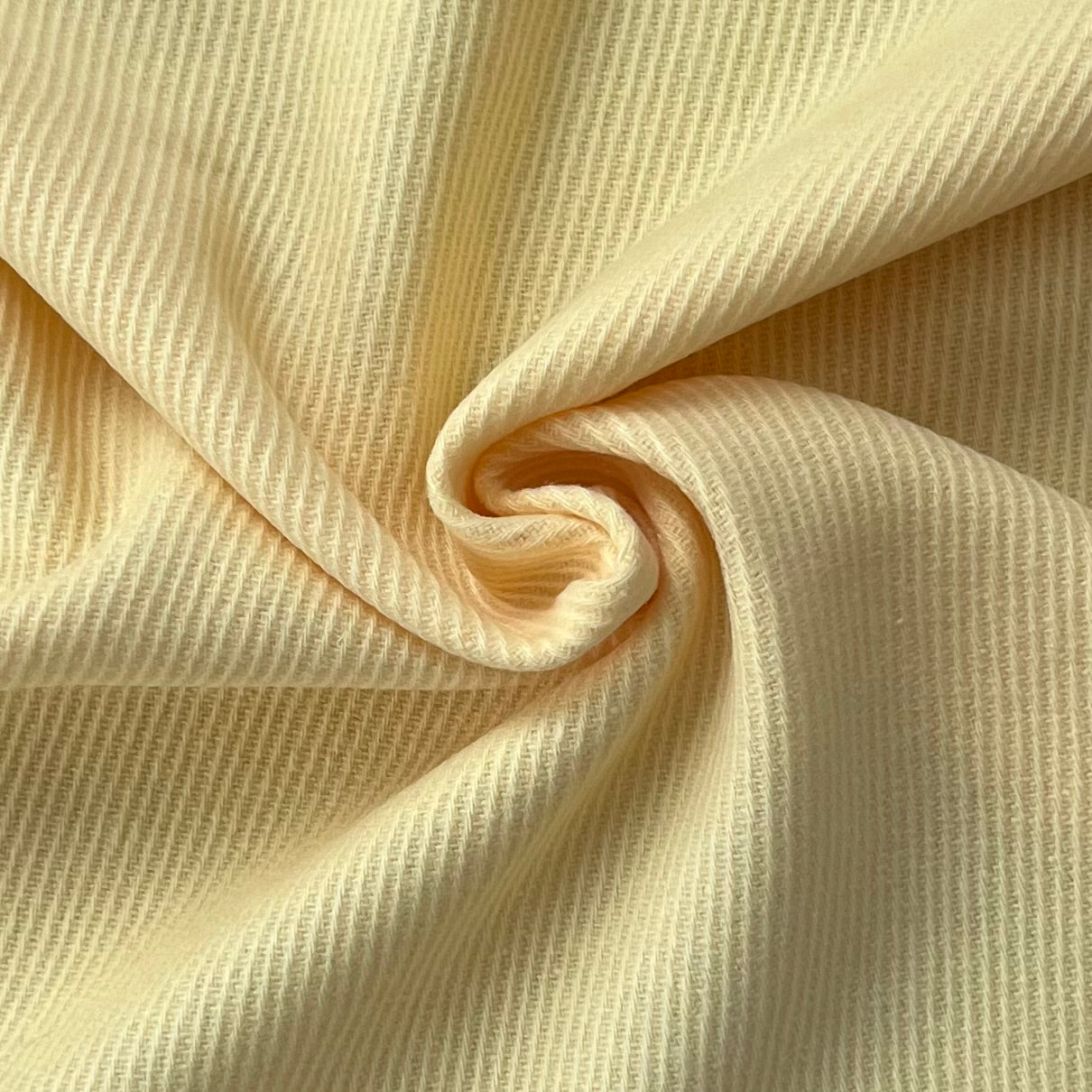 1970's Yellow Ribbed Wool Fabric (C2) - BTY