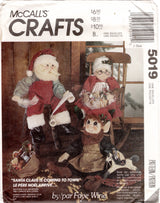 1990's McCall's Mr and Mrs Claus and Elf Doll and Clothes Pattern - UC/FF - No. 5019