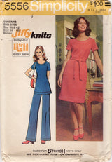 1970's Simplicity Midi Dress or Tunic and Pants JIFFY Pattern - Bust 44-46" - No. 5556