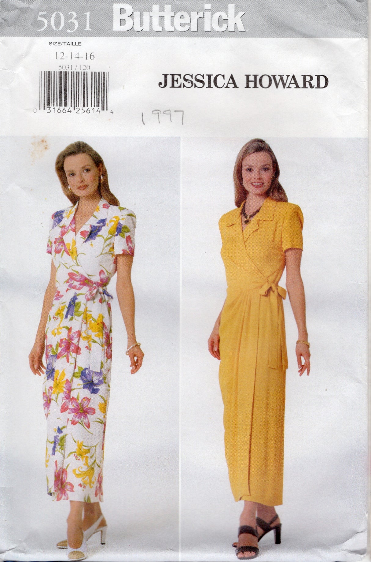 1990’s Butterick Mock-Wrap Maxi Dress Pattern - Jessica Howard - Bust 34-38" - No. 5031