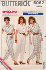 1980’s Butterick Tapered Leg Jumpsuit Pattern- Bust 34-38" - No. 6087