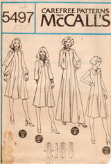 1970's McCall's Princess line Dress and Scarf pattern - Bust 34-36" - No. 5497