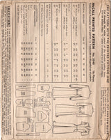 1940's McCall's One Piece Dress with Flat Front and Gathered side panels with Inset Pockets - Bust 32" - No. 5040