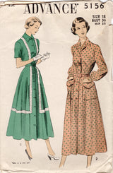 1940's Advance Shirtwaist Dress Pattern with Patch Pockets - Bust 36" - No. 5156