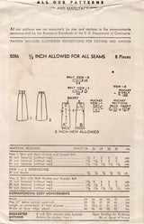1940's Advance High Waisted Skirt with Pockets - Waist 28" - No. 5086