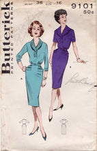 1960's Butterick Sheath Dress with Cape Collar Pattern - Bust 36" - No. 9101