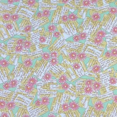 1970’s Daisy and Letters Novelty Print Fabric  - BTY