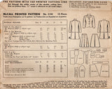 1940's McCall Child's Two Piece Suit Dress Pattern - Sz 14 - Chest 32" - No. 5104