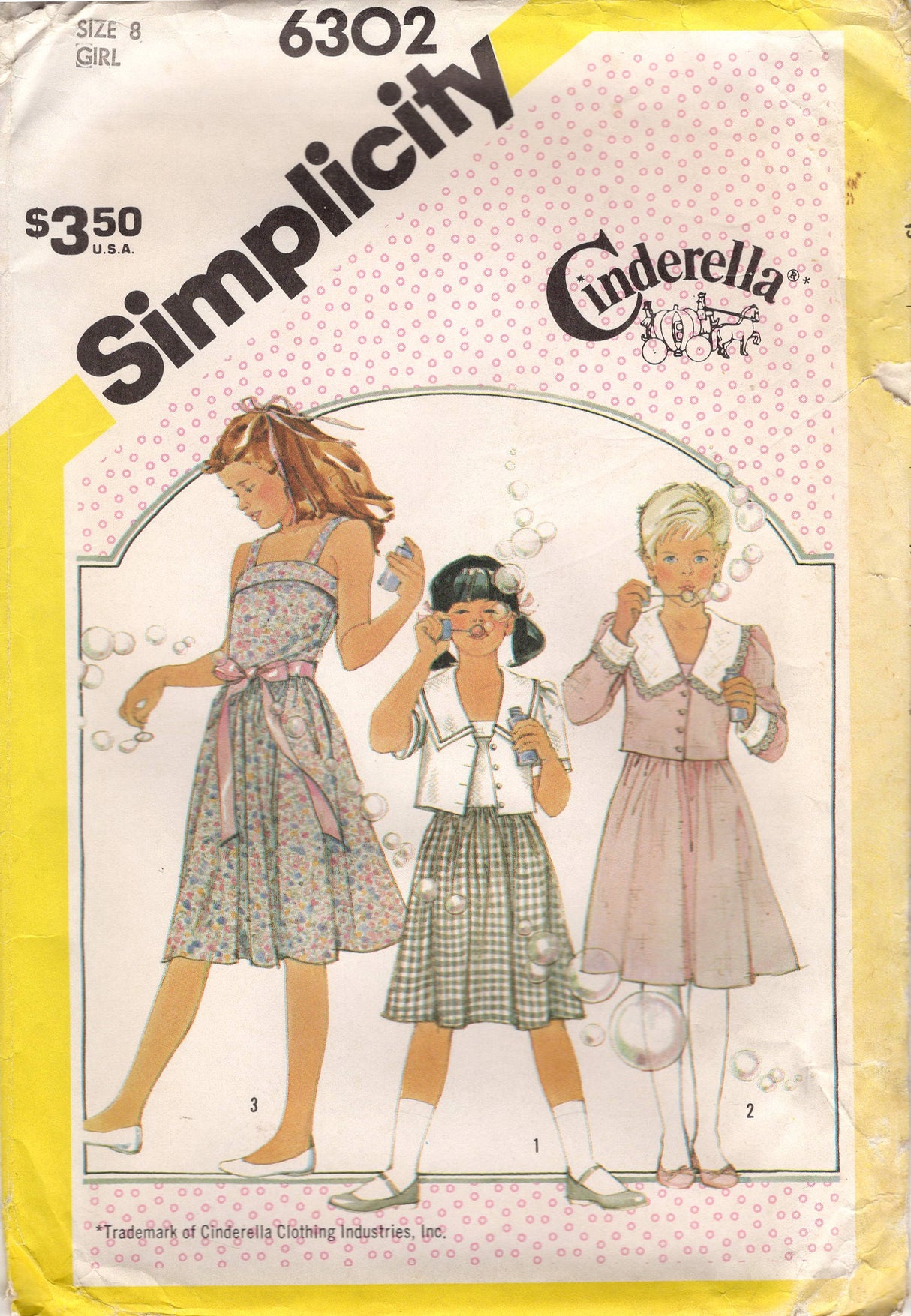 1980's Simplicity CINDERELLA Girl's Sailor Collar Jacket and Sun Dress Pattern - Chest 27" - No. 6302