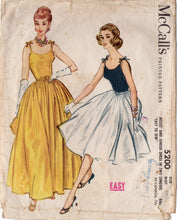 1950's McCall's Fitted Tie Bodice with Gathered Skirt Dress - Bust 30.5" - No. 5200