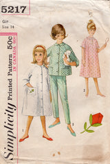 1960's Simplicity Child's Robe and Two Piece Pajamas - Chest 32" - No. 5217