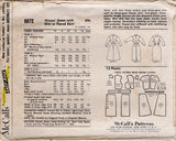 1960's McCall's One Piece Dress Pattern with Inset Sleeves - Bust 32" - No. 6072