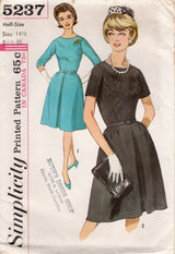 1960's Simplicity Yoked Bodice Fit and Flare Dress - Bust 35" - No. 5237