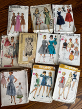 Vintage Pattern LOT of 10 INCOMPLETE patterns- 1940-70’s