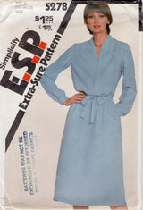 1980's Simplicity E.S.P. Shirtwaist Dress Pattern - Bust 38" - No. 5278