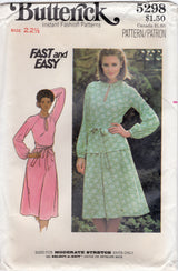 1970's Simplicity One Piece or Two Piece Dress Pattern - Bust 45" - No. 5298
