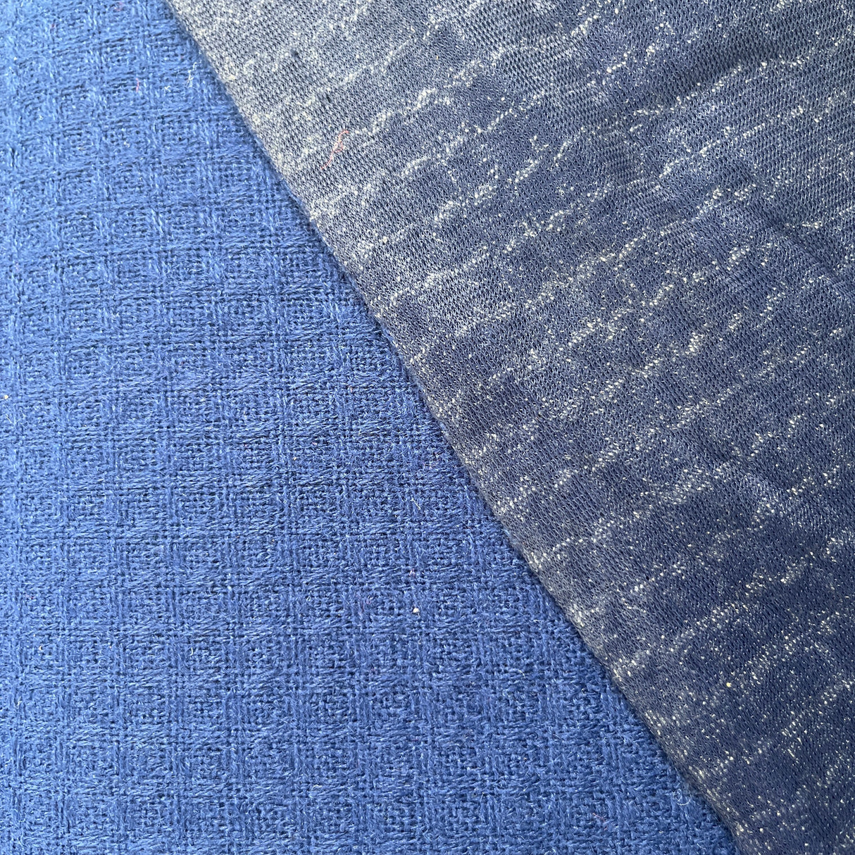 1970’s Navy Solid Color Bonded Fabric - Acrylic - BTY