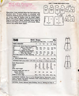 1970's McCall's Child's Dress or Jumpsuit pattern - Chest 23" - No. 5321