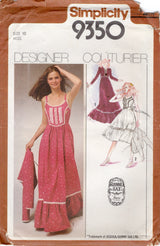 1970's Simplicity GUNNE SAX Princess Line Sundress and Bolero Jacket Pattern - Bust 32.5" - No. 9350