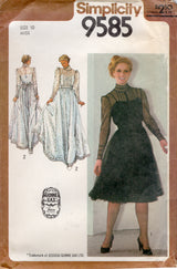 1980's Simplicity GUNNE SAX High Neckline Prairie Dress Pattern - Bust 32.5" - No. 9585