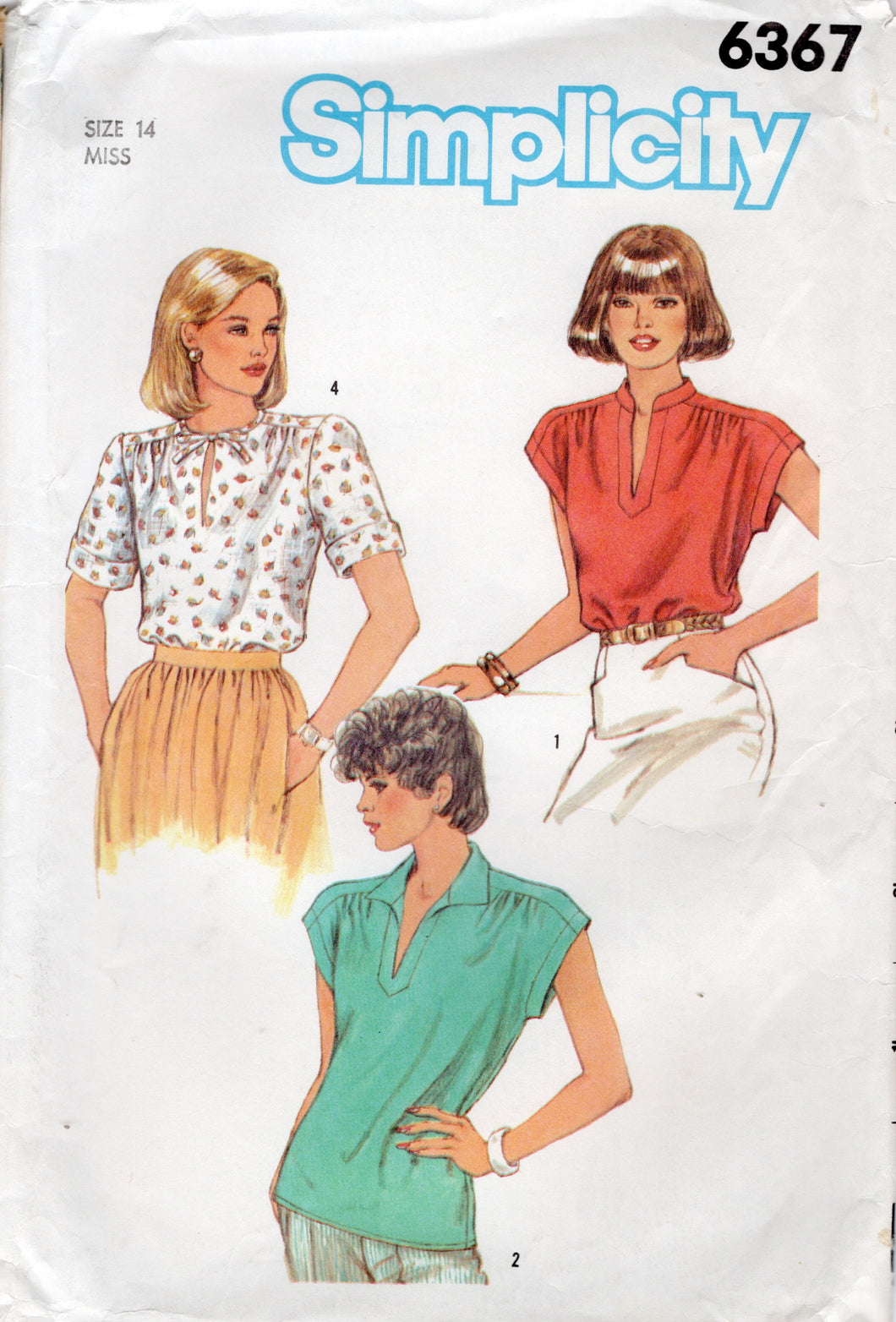 1980's Simplicity Yoked Blouse Pattern - Bust 36