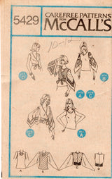 1970's McCall's Set Wrap or Camisole Tops pattern - Bust 32.5-34" - No. 5429