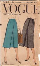 1950's Vogue A line Skirt with Inset Panel - Waist 26" - No. 9388