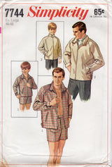 1960's Simplicity Men's Jacket and Swim-Shorts Pattern - Chest 46-48" - No. 7744