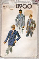 1970's Simplicity Men's Single Breasted Jacket Pattern - Chest 46" - No. 8900